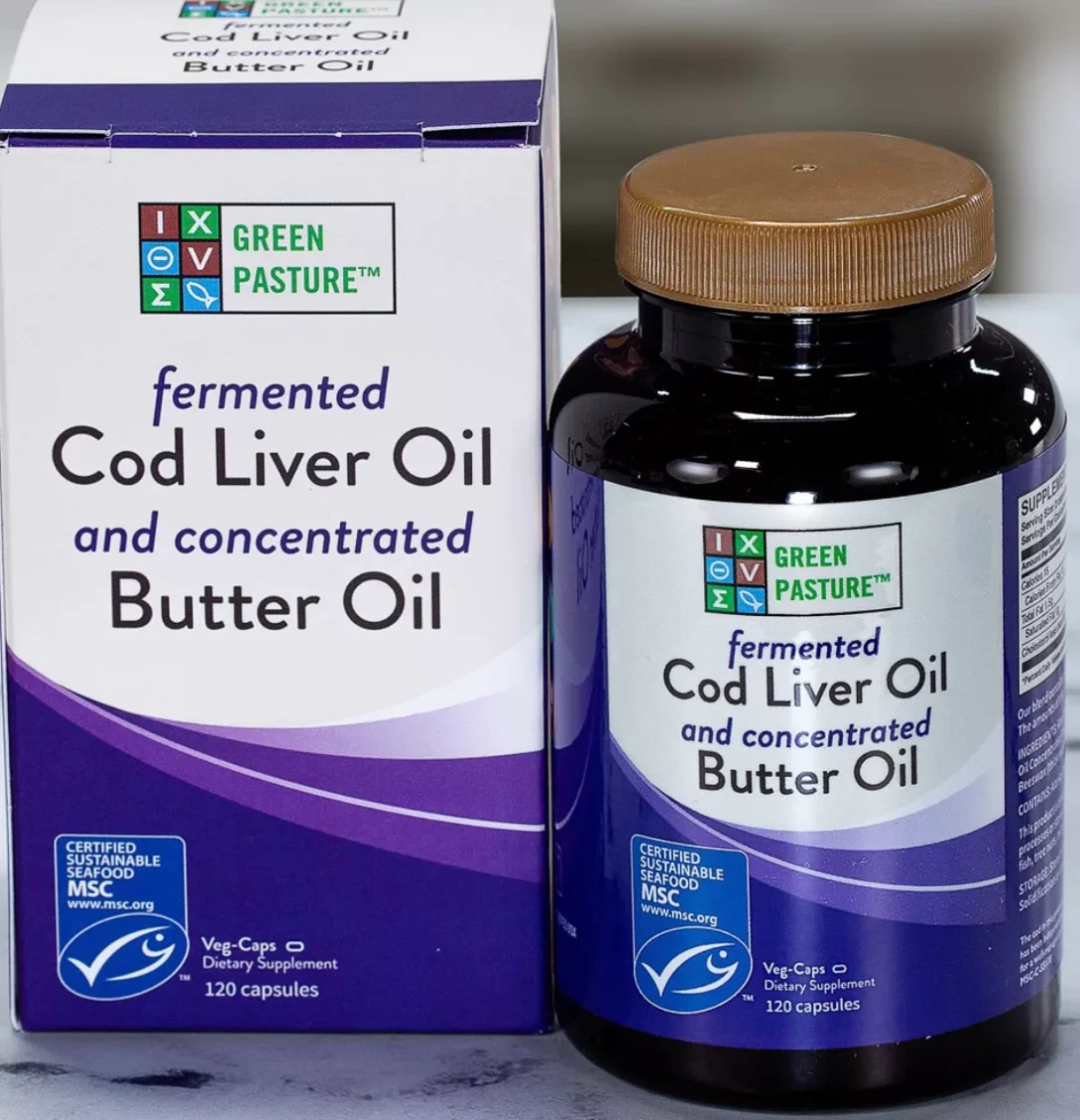 GREEN PASTURE BUTTER OIL/FERMENTED COD LIVER OIL BLEND - 120 CAPSULES - Image 2